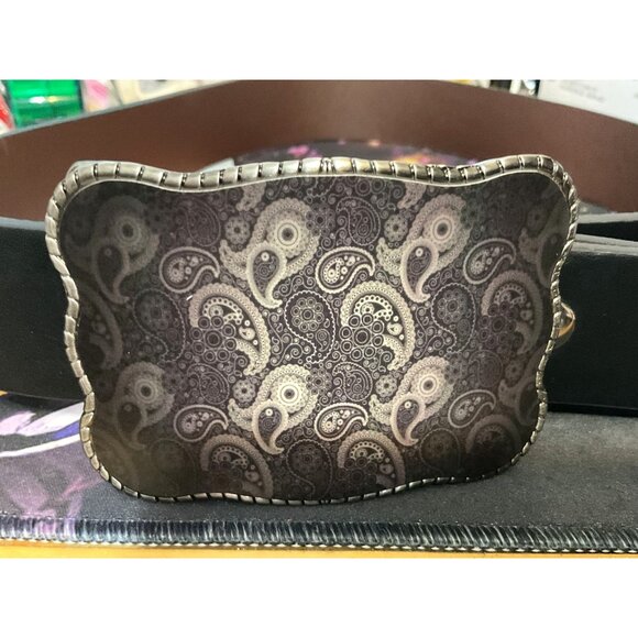 Vintage Metal Belt Buckle Paisley Money Hiding Spot Safety Wallet main image 10